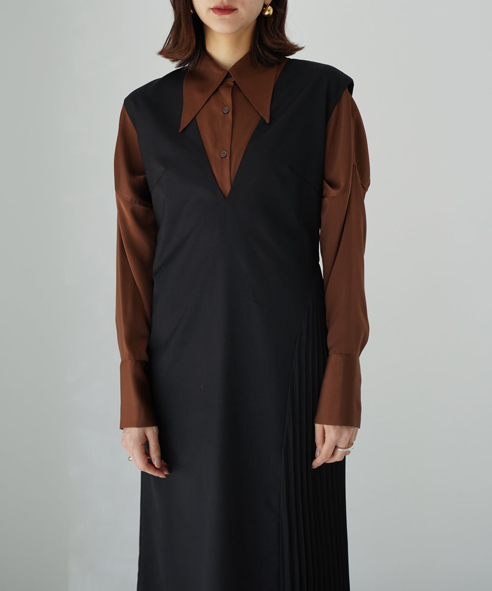 SWEATER + SIDE PLEATED DRESS