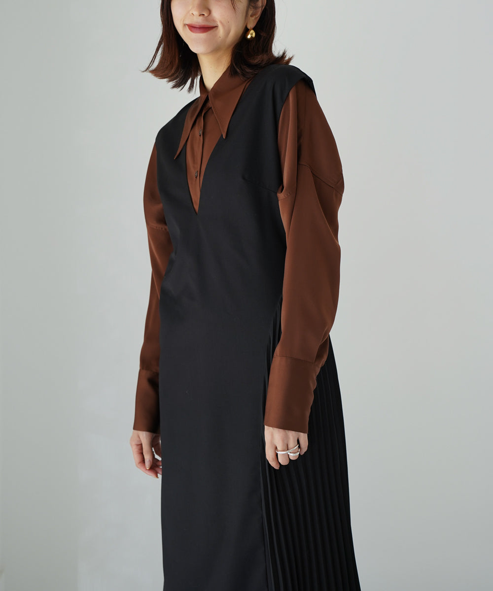 SWEATER + SIDE PLEATED DRESS