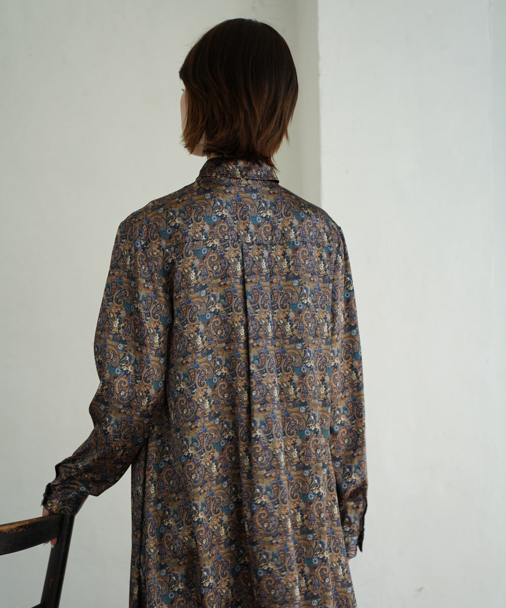 PRINT PLEATED DRESS
