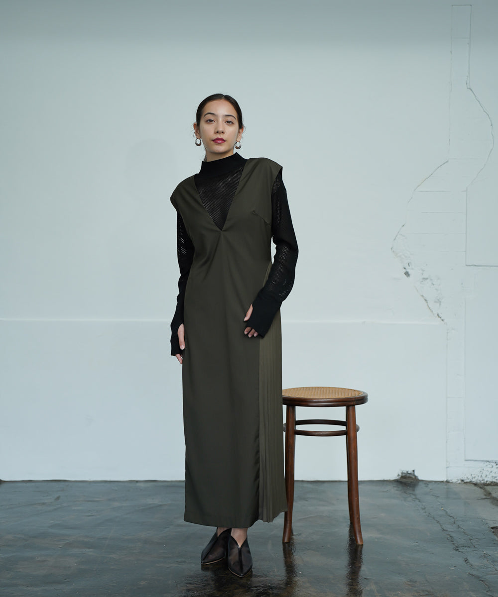 SWEATER + SIDE PLEATED DRESS