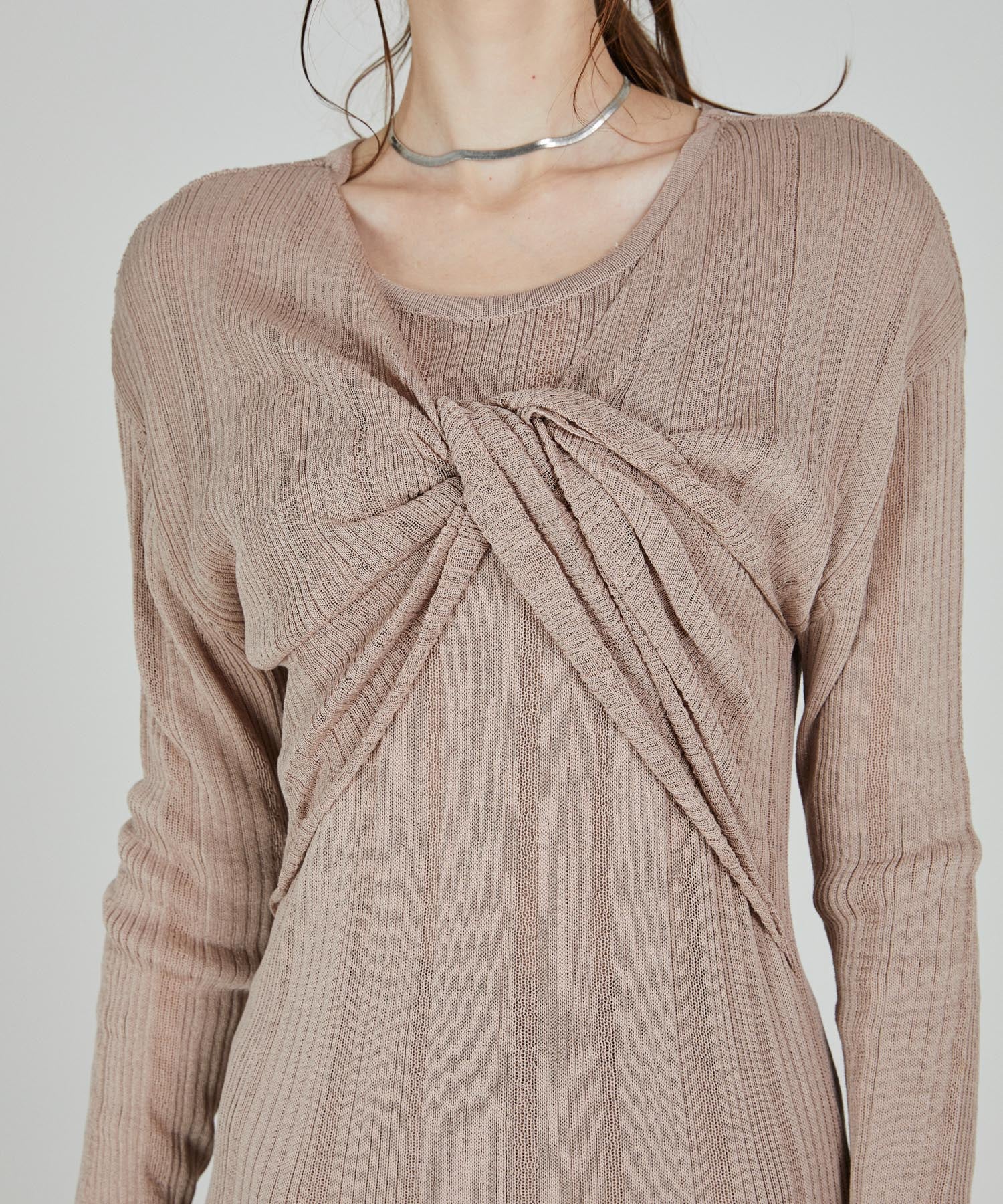 イレジュラーヘム変形リブニットOP