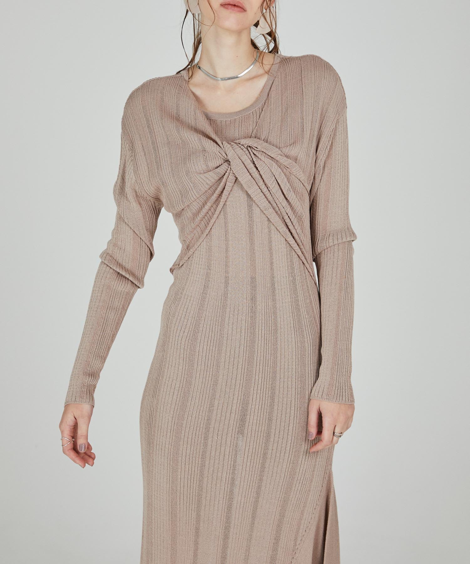 イレジュラーヘム変形リブニットOP