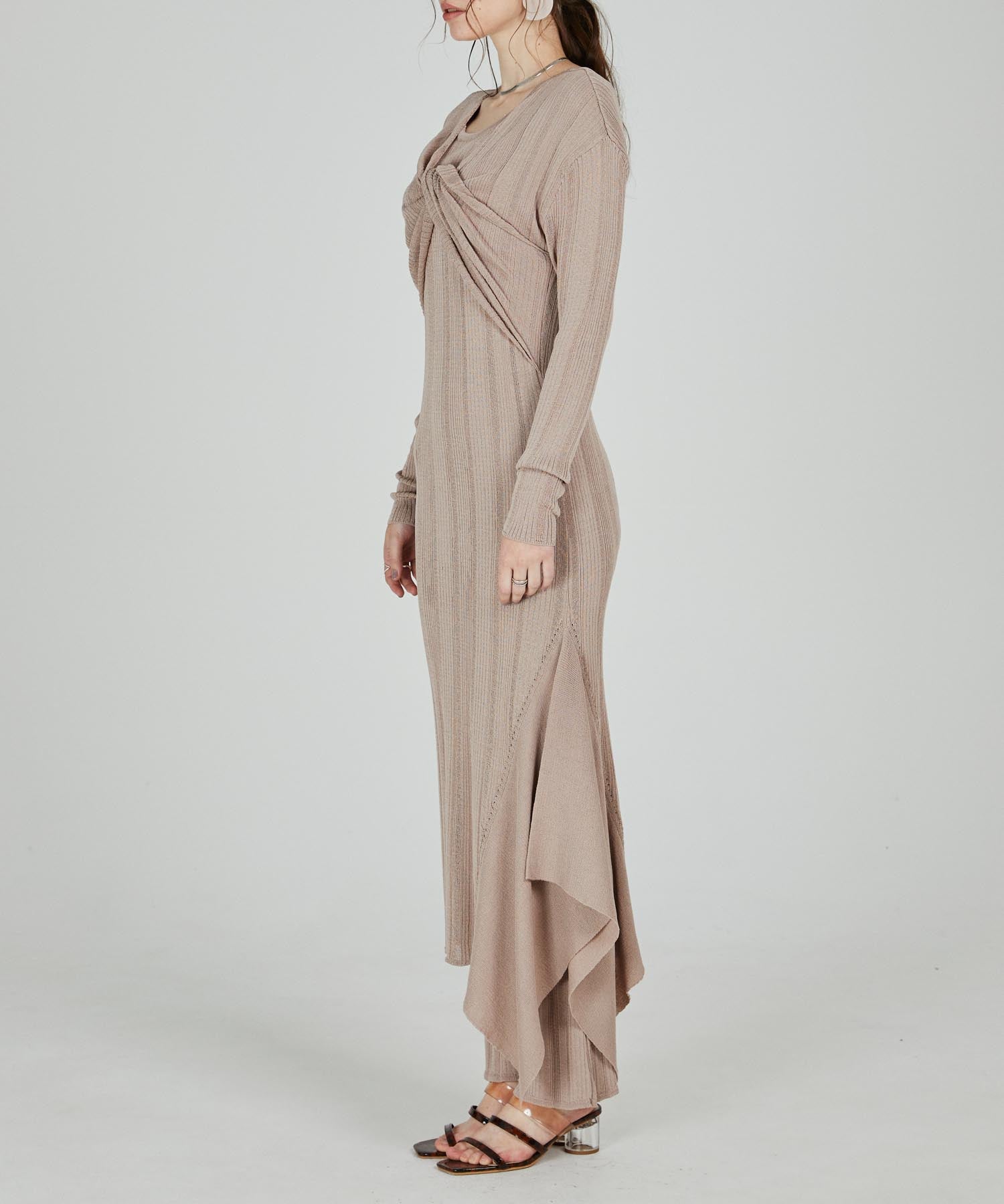 イレジュラーヘム変形リブニットOP