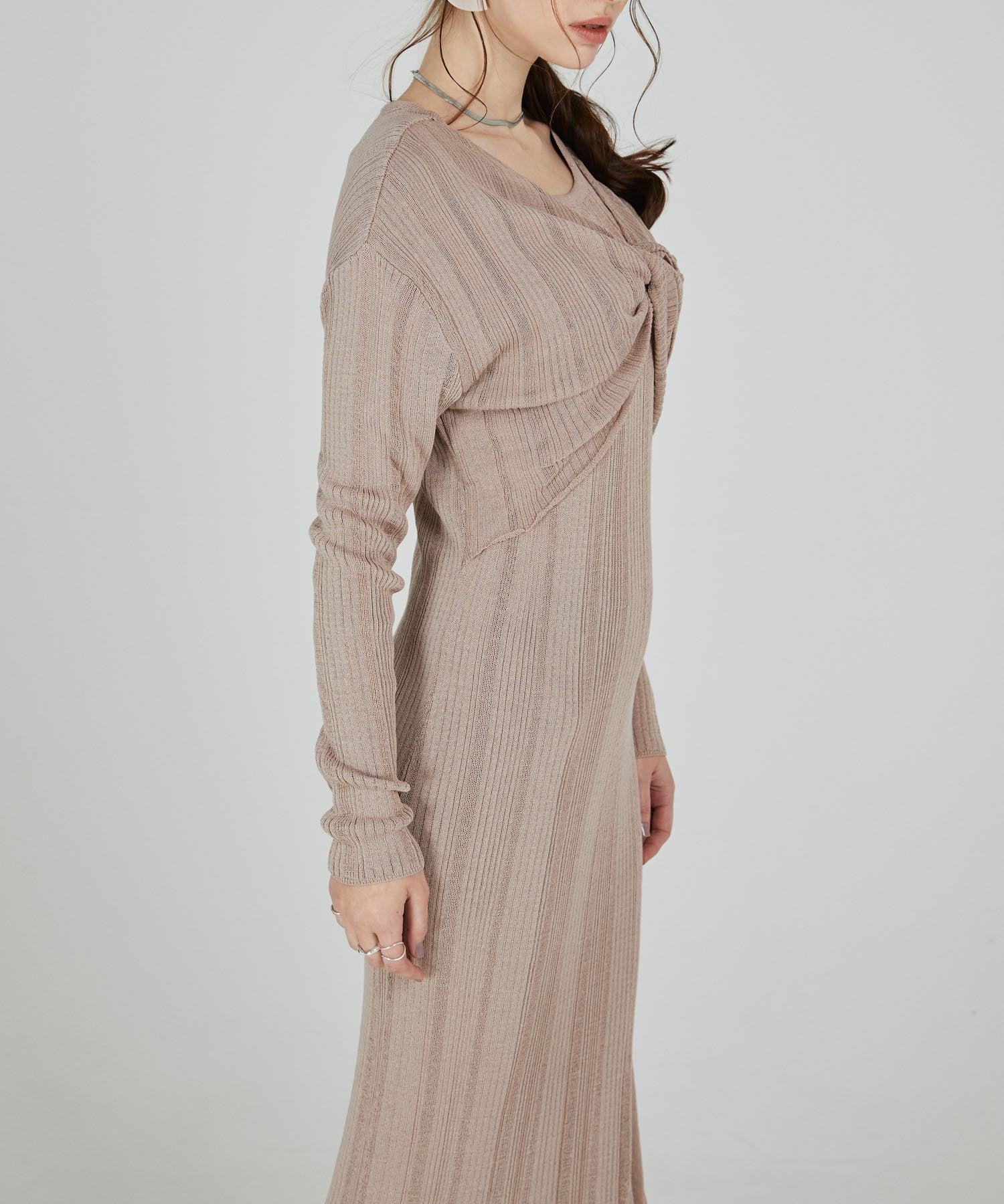 イレジュラーヘム変形リブニットOP