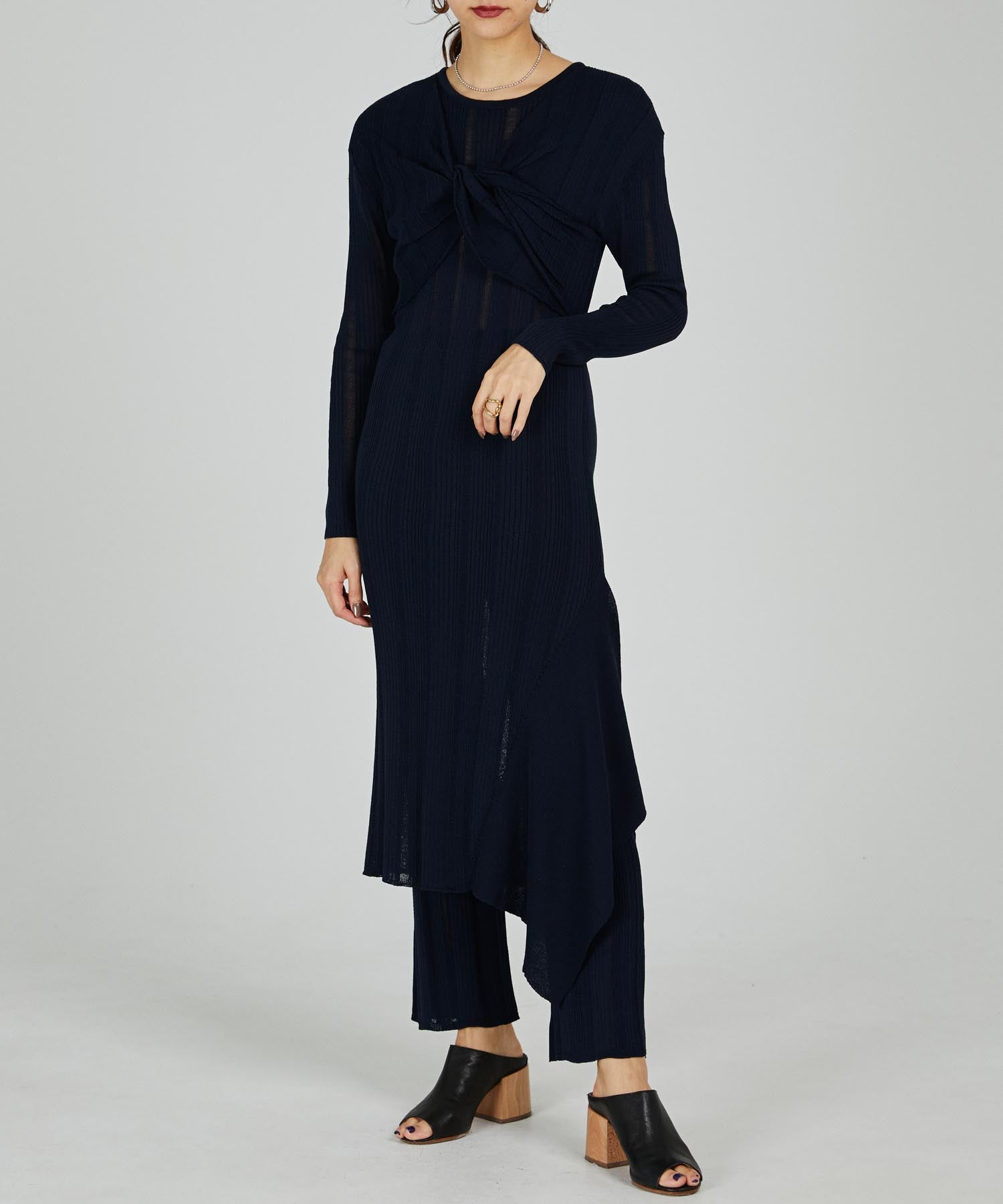 イレジュラーヘム変形リブニットOP