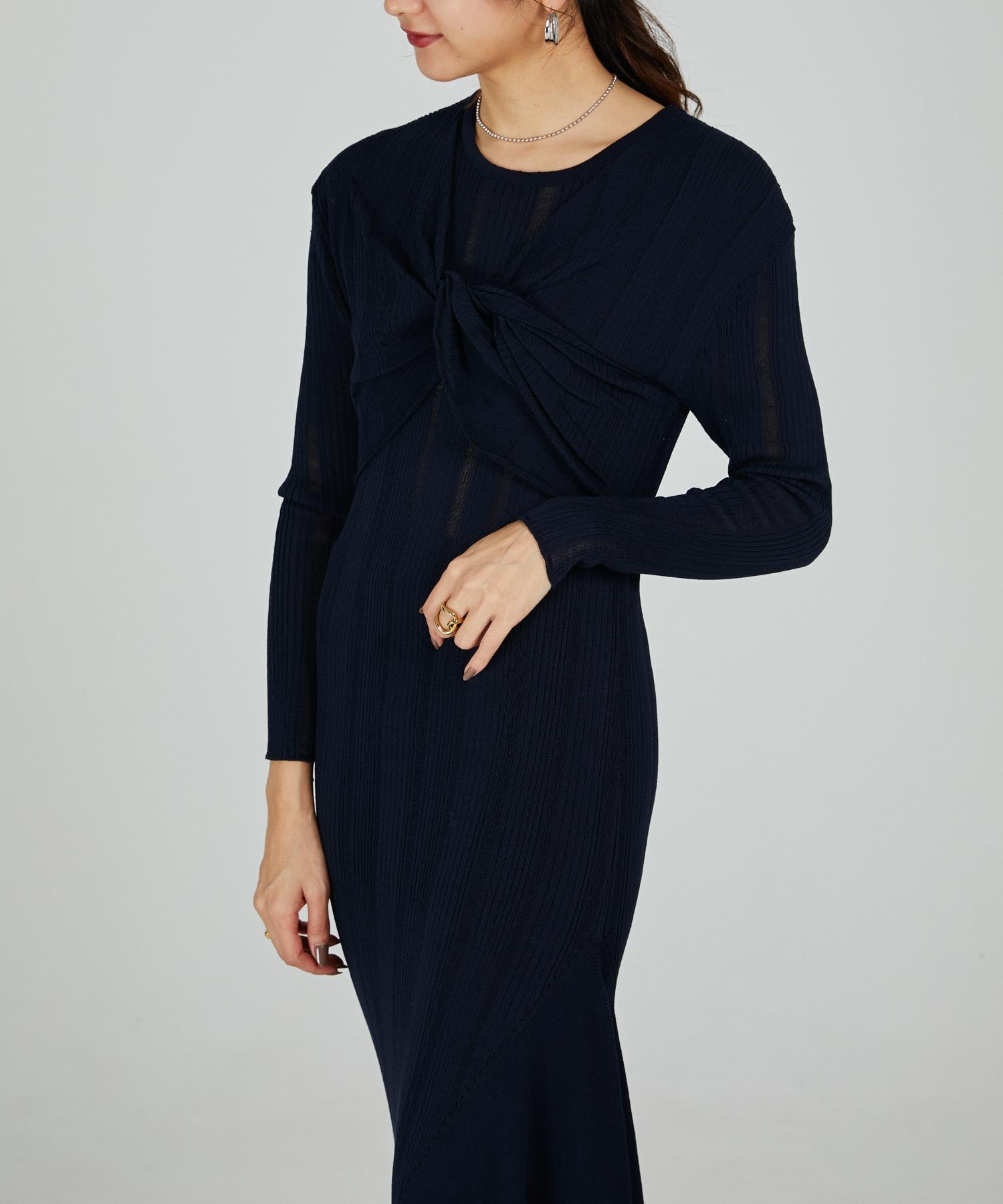 イレジュラーヘム変形リブニットOP