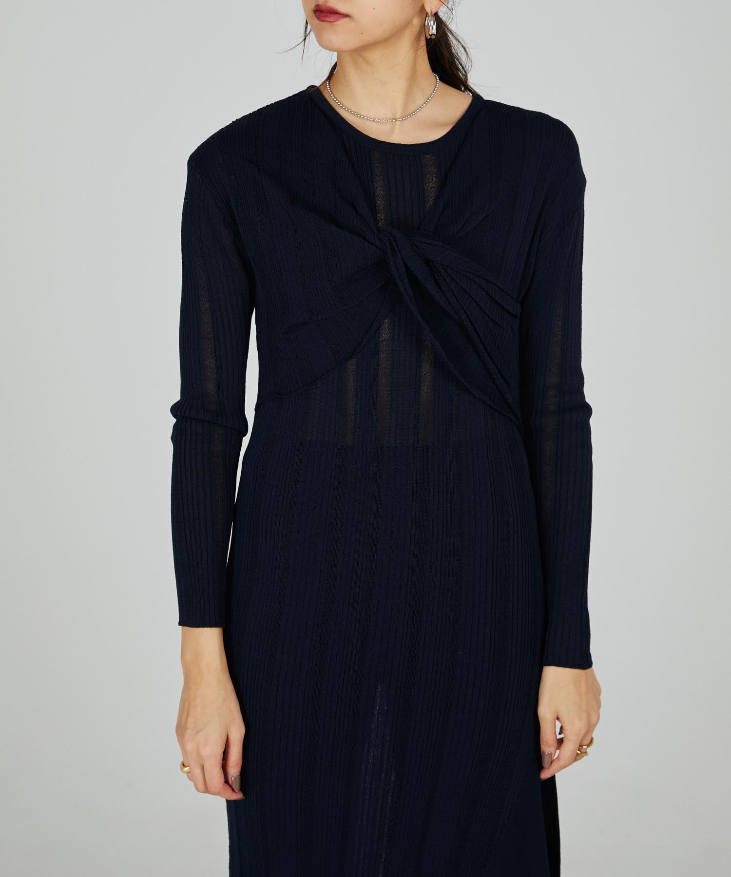 イレジュラーヘム変形リブニットOP