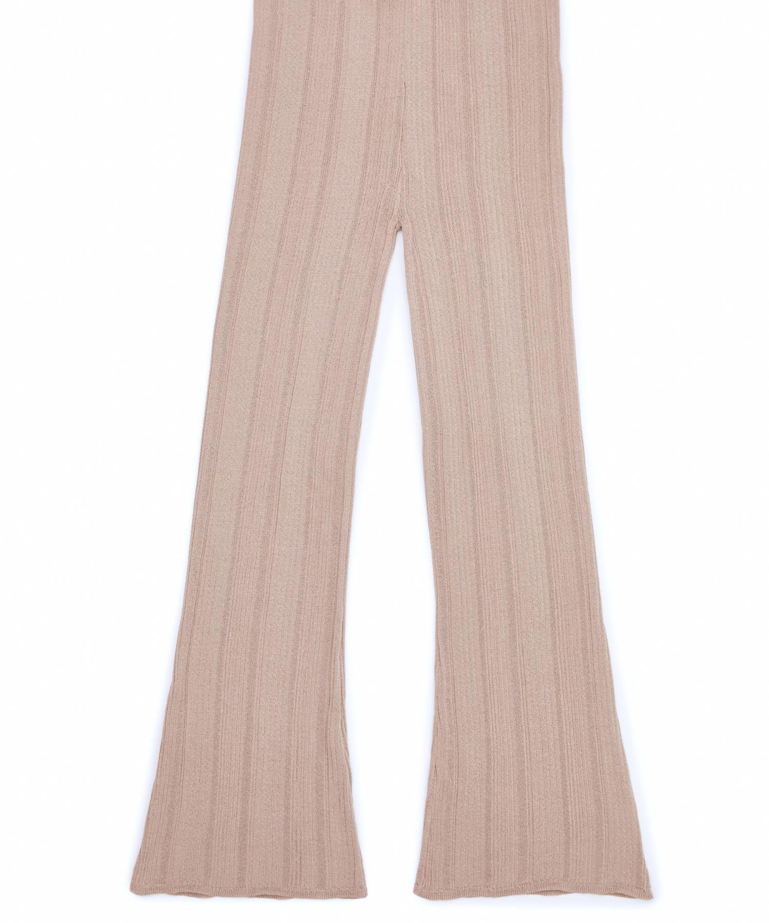 変形リブニットパンツ