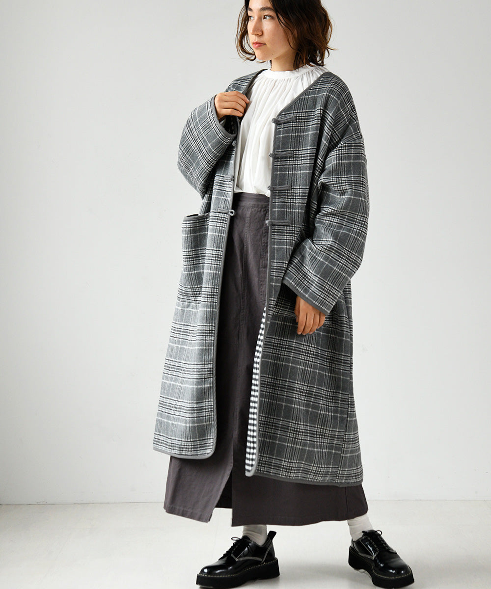 Lupilien ダブルフェイス柄 チャイナ柄コート