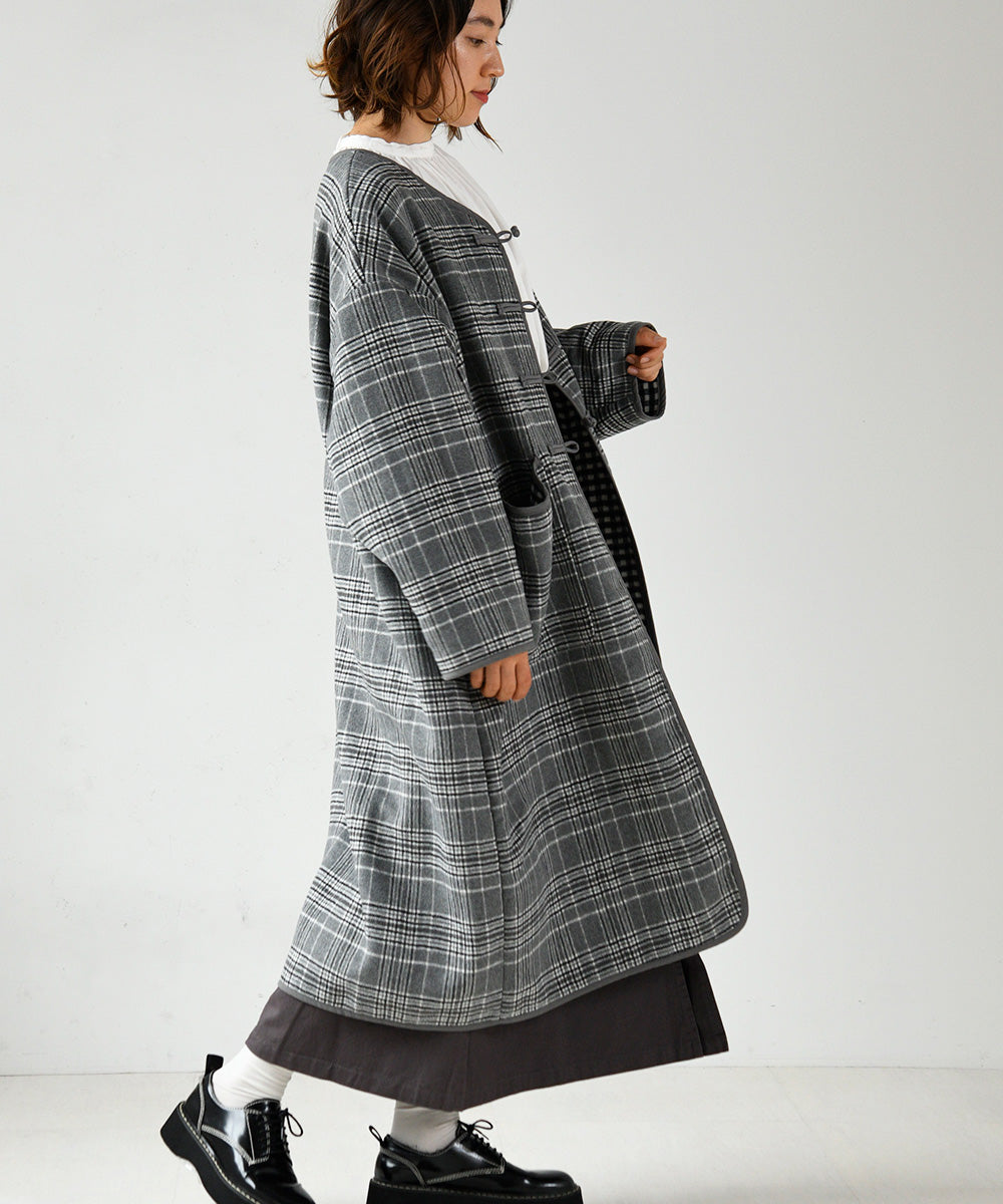 Lupilien ダブルフェイス柄 チャイナ柄コート