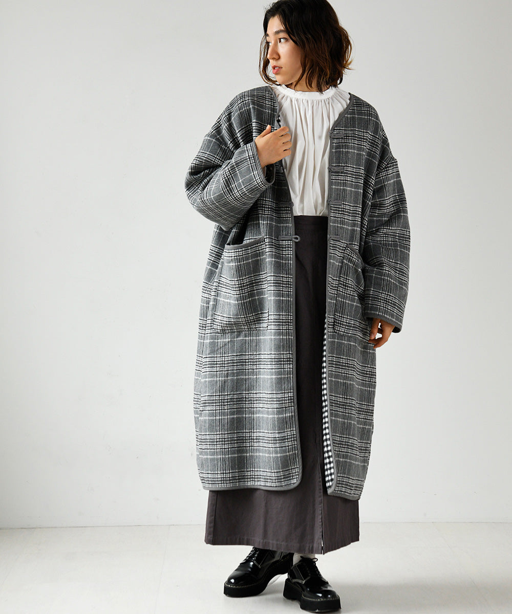 Lupilien ダブルフェイス柄 チャイナ柄コート