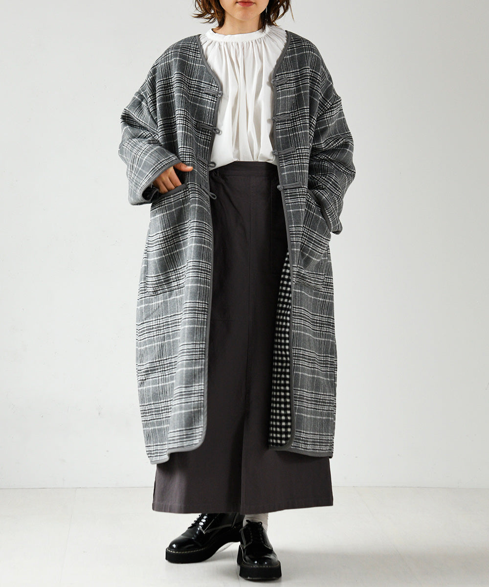 Lupilien ダブルフェイス柄 チャイナ柄コート