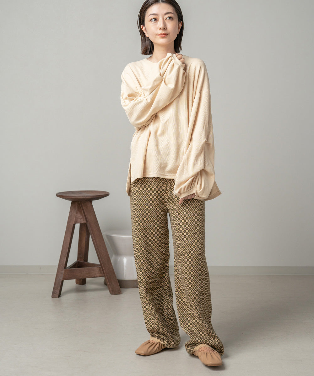 Lupilien ジャガード編みニットパンツ