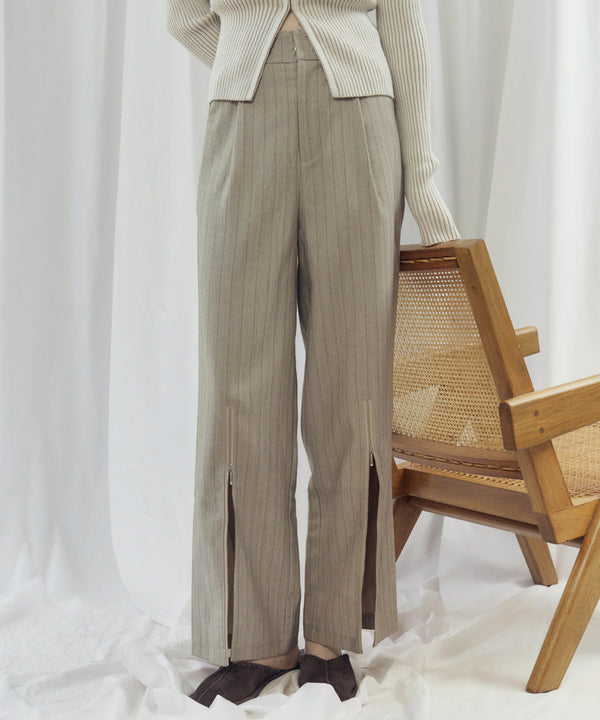 STRIPED ZIP SLIT PANTS(ストライプZIPスリットパンツ)