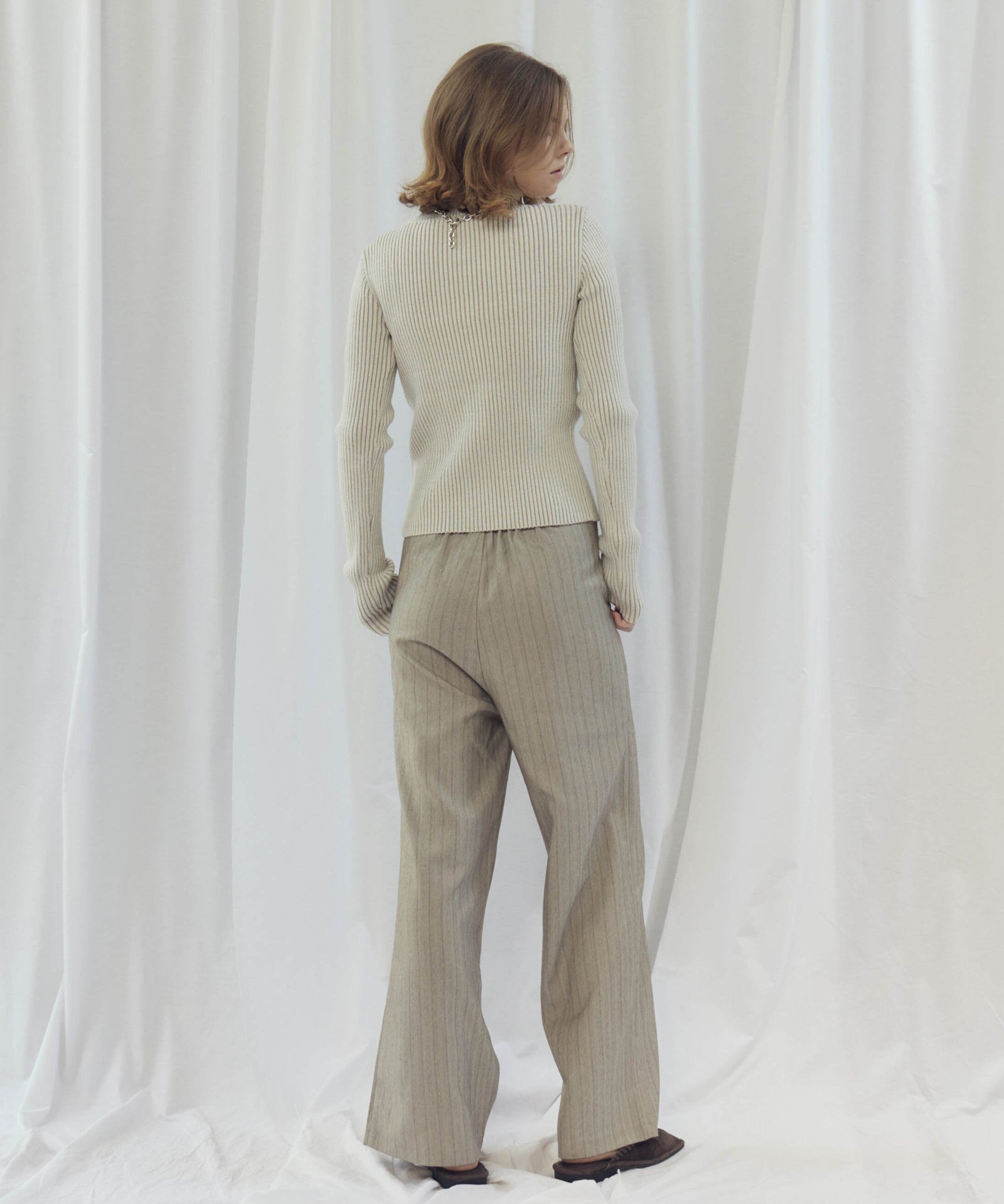 STRIPED ZIP SLIT PANTS(ストライプZIPスリットパンツ)