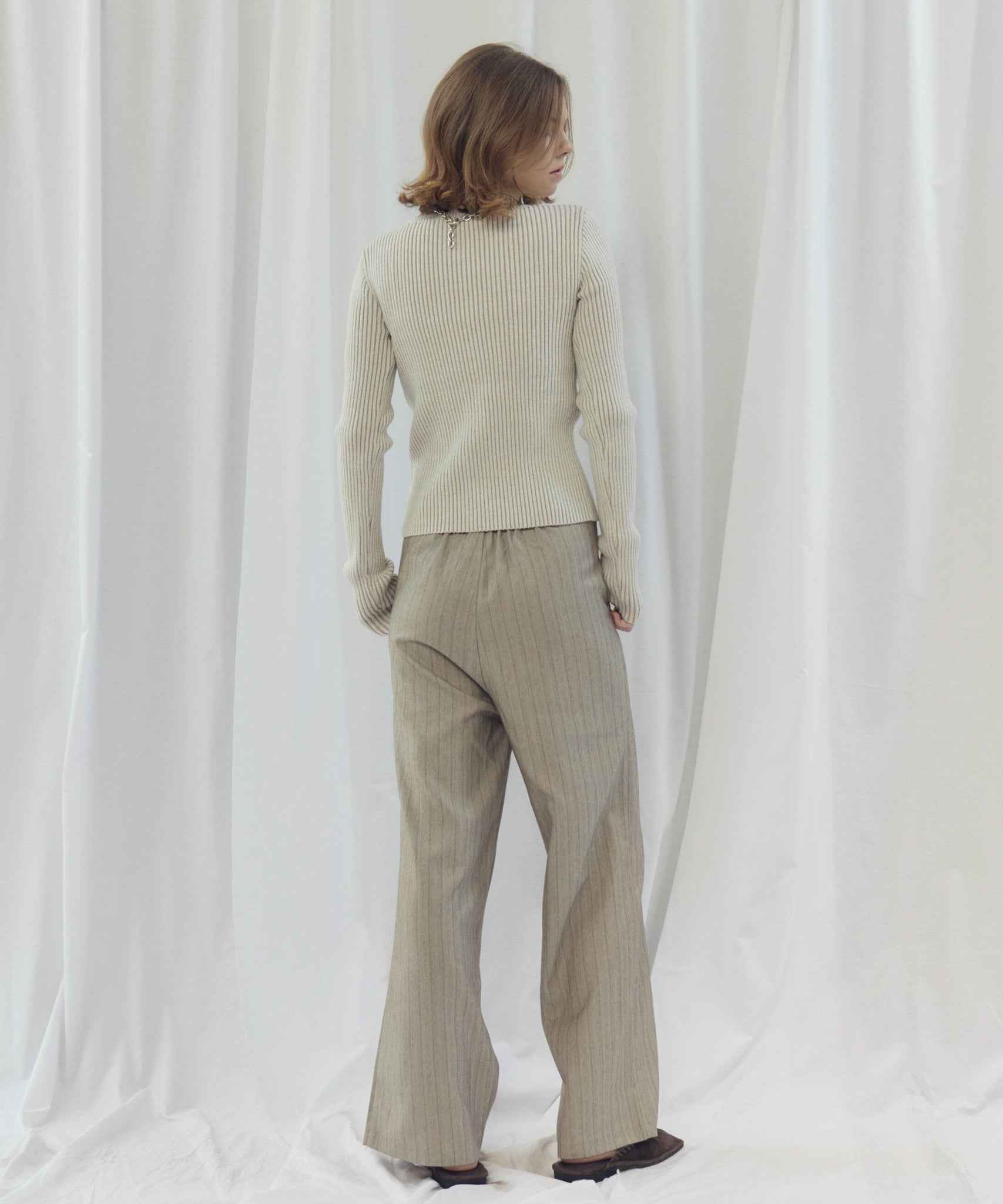 STRIPED ZIP SLIT PANTS(ストライプZIPスリットパンツ)