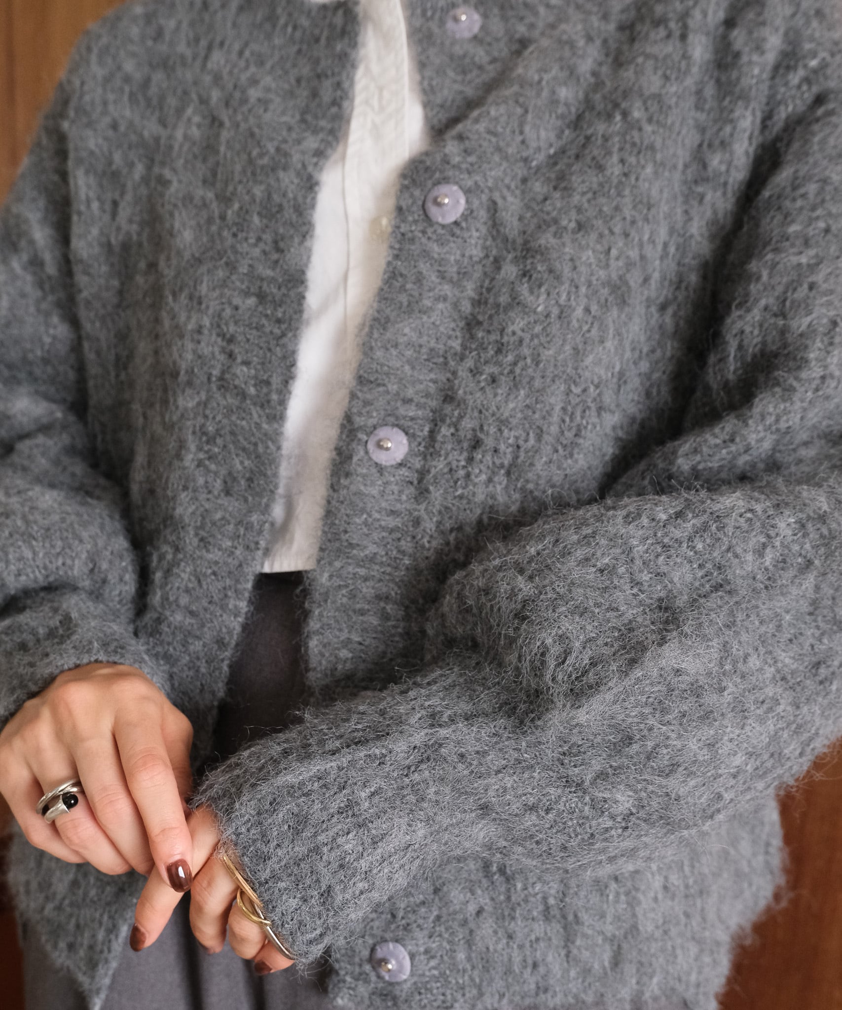 KEGAKI HALF CARDIGAN KNIT CD