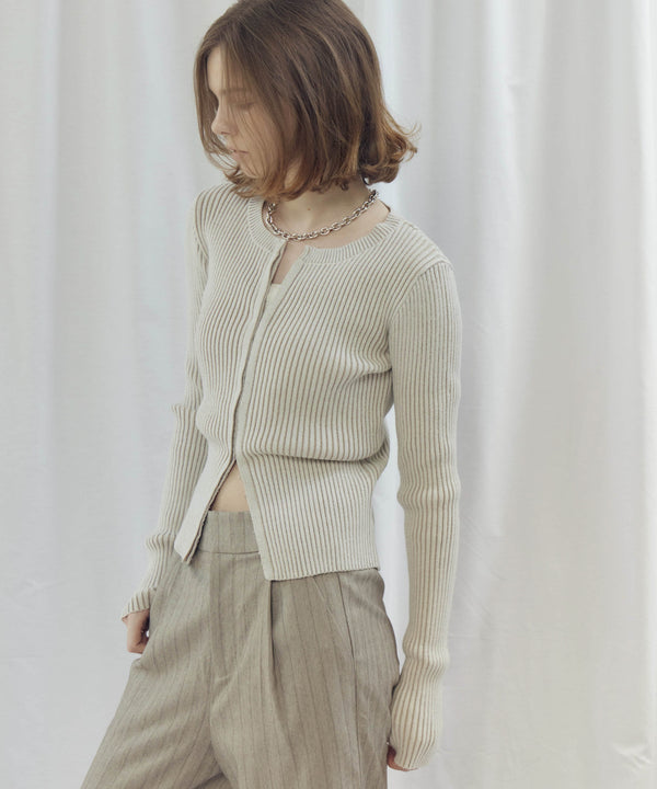 CREW NECK CARDIGAN