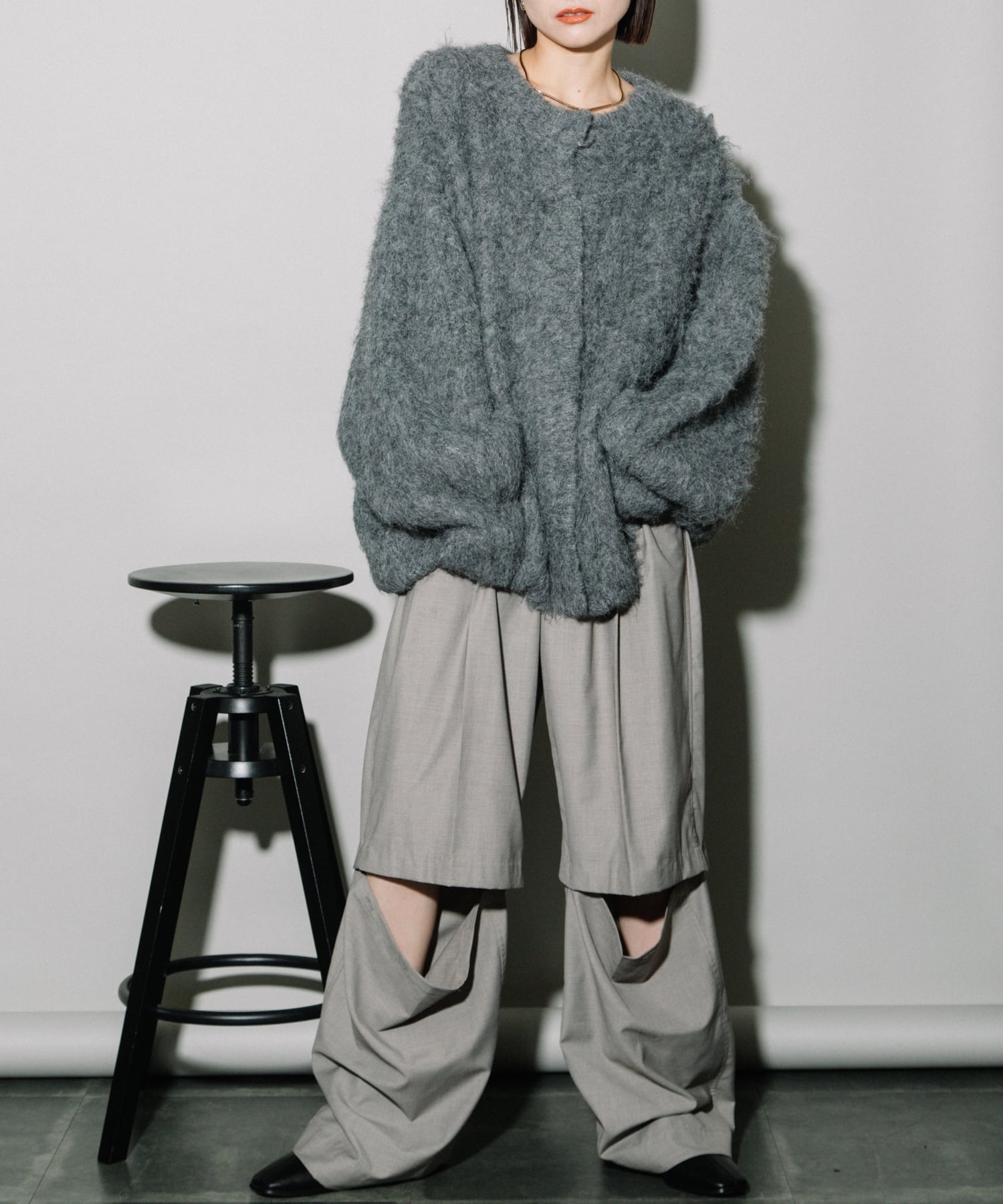 KEGAKI HALF CARDIGAN KNIT CD