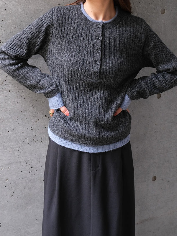 MIX KNIT HENRY NECK PO(ミックスニットヘンリーネックプルオーバー)