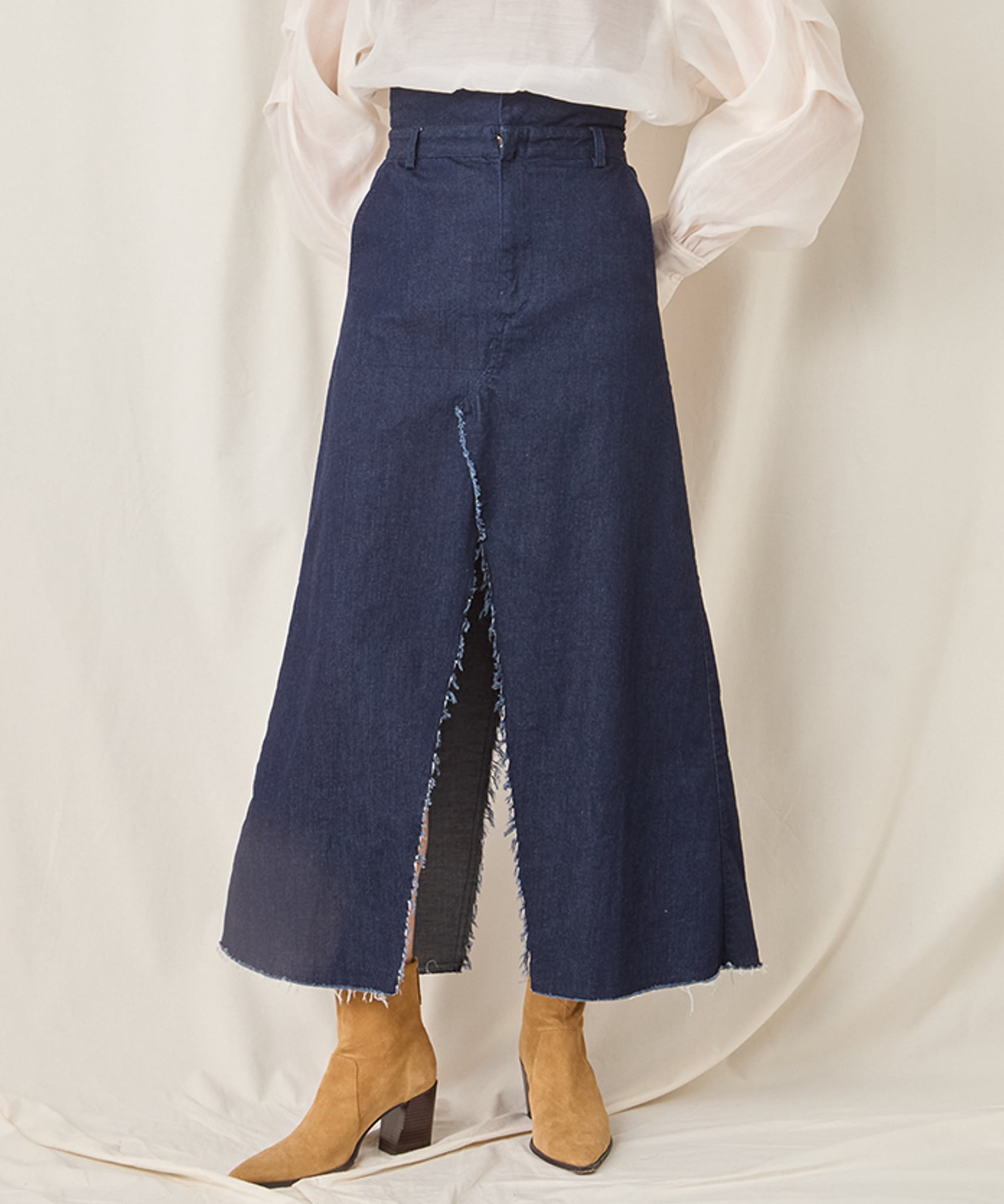 DENIM SLIT SKIRT