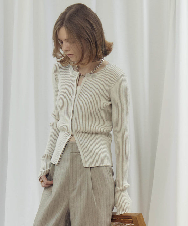 CREW NECK CARDIGAN