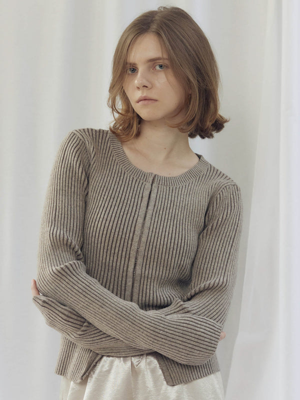 CREW NECK CARDIGAN
