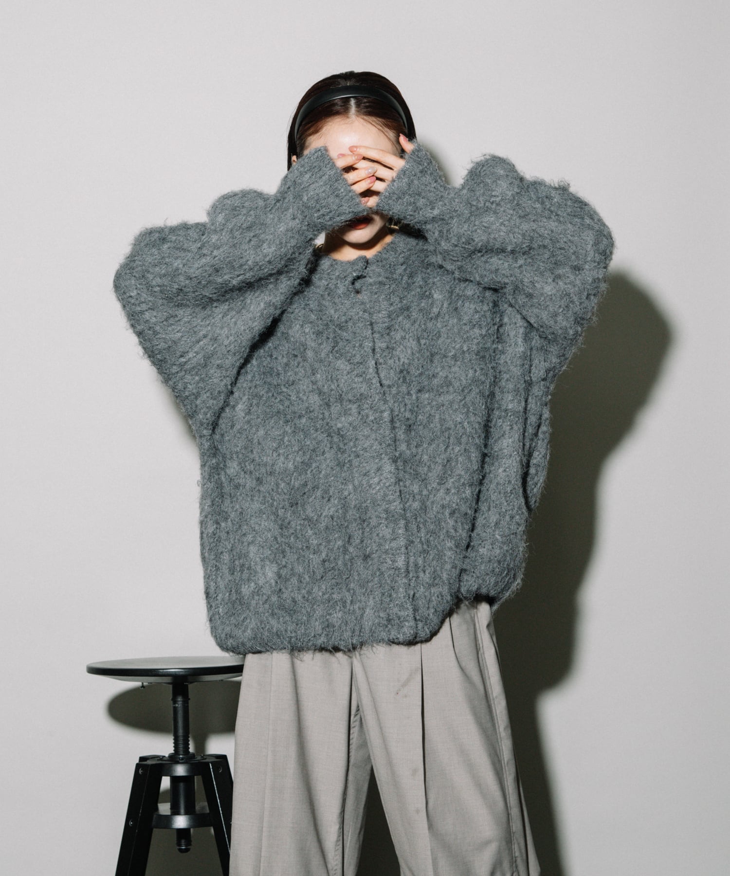 KEGAKI HALF CARDIGAN KNIT CD