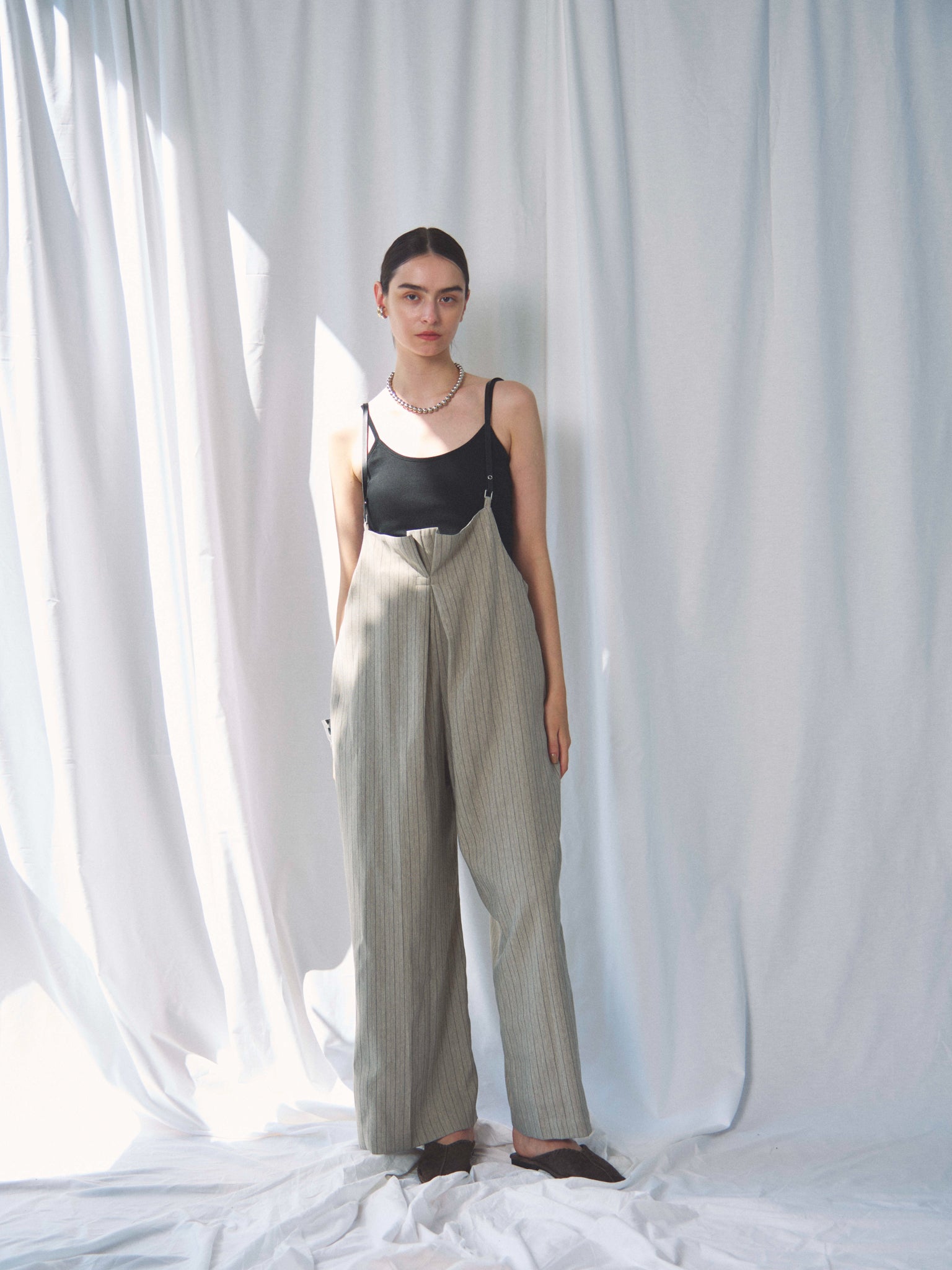 【SETUP 可】HERRINGBONE STRIPED PANTS(ヘリンボーンストライプパンツ)