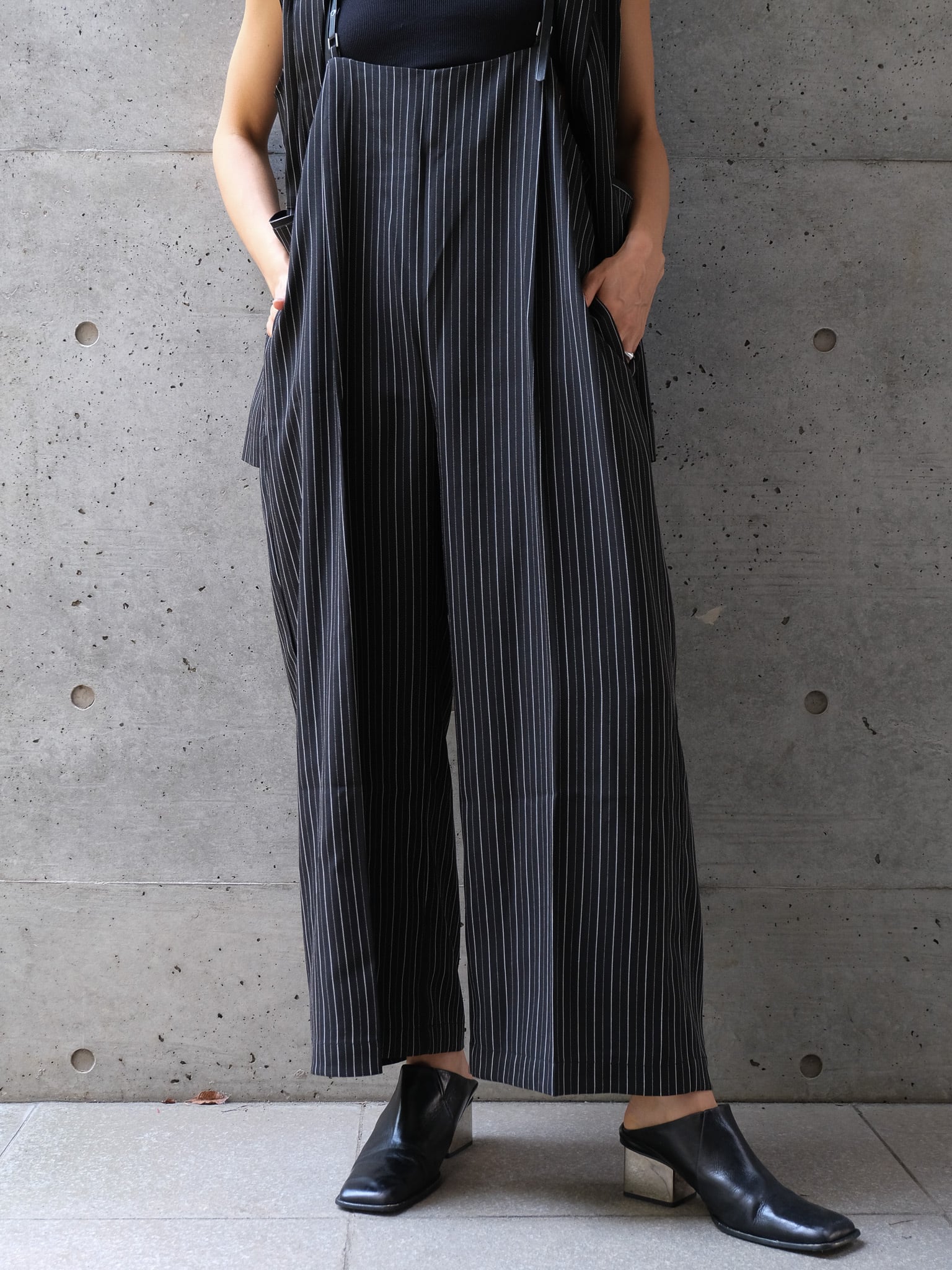 【SETUP 可】HERRINGBONE STRIPED PANTS(ヘリンボーンストライプパンツ)