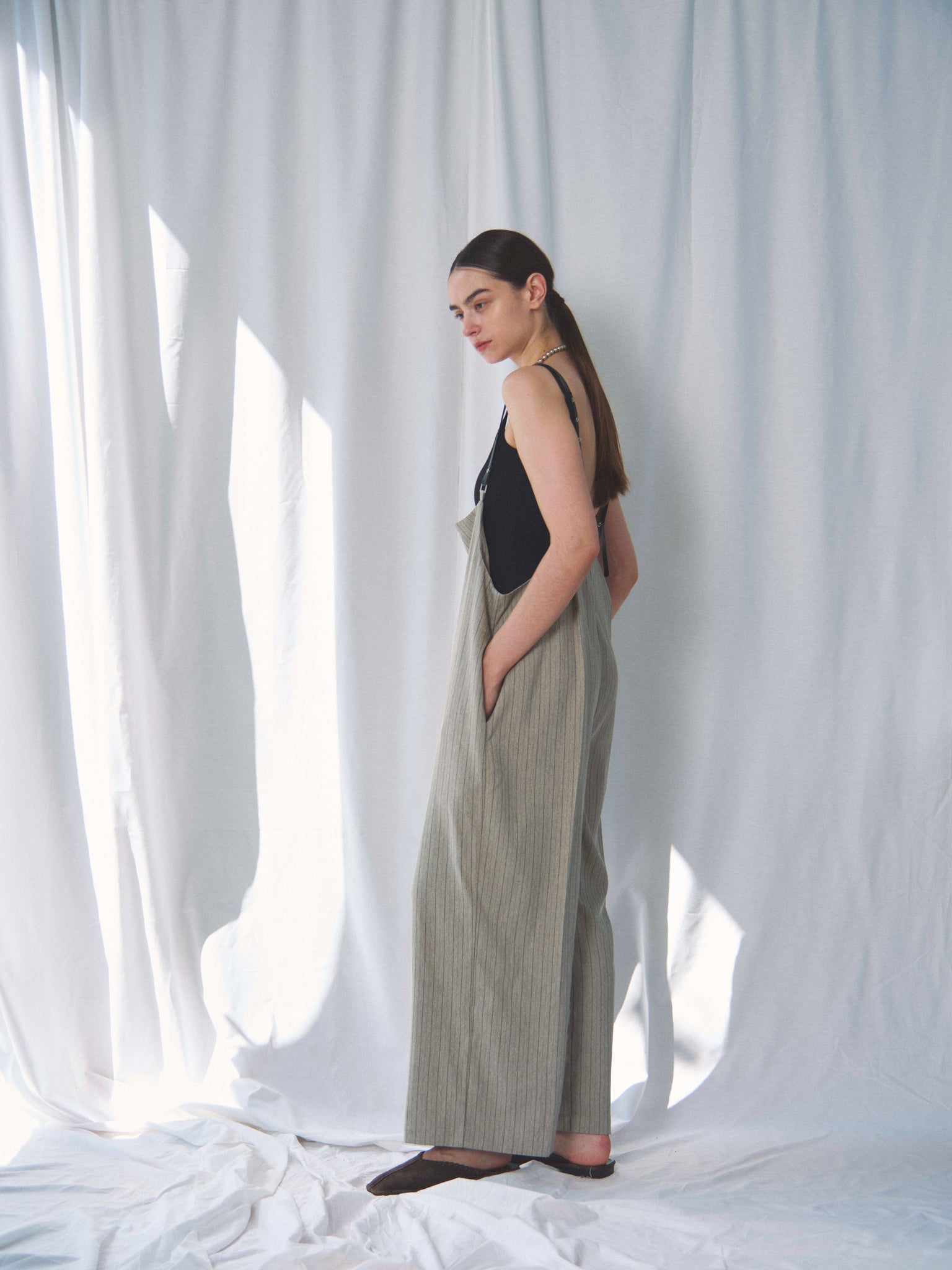 【SETUP 可】HERRINGBONE STRIPED PANTS(ヘリンボーンストライプパンツ)