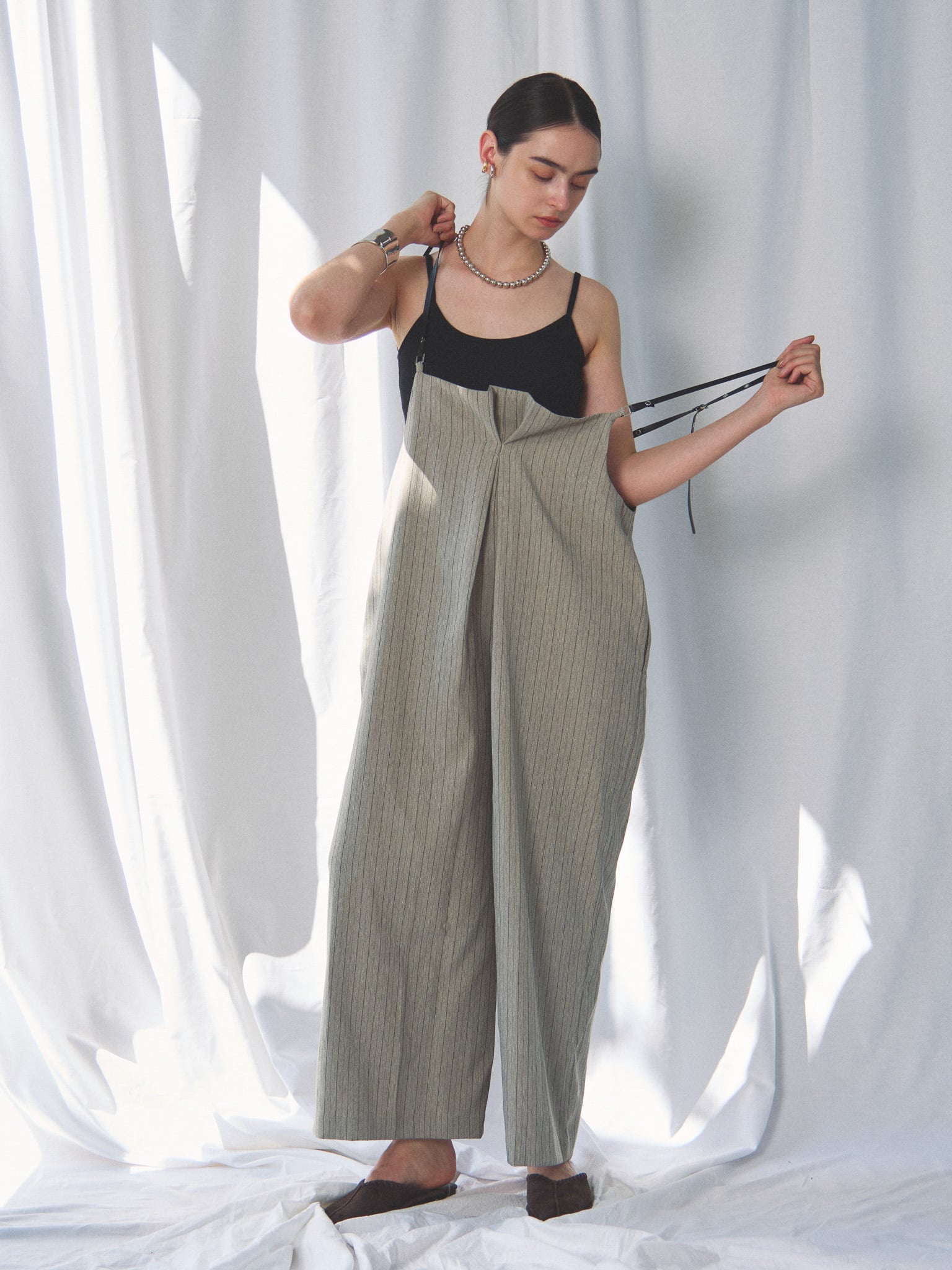 【SETUP 可】HERRINGBONE STRIPED PANTS(ヘリンボーンストライプパンツ)