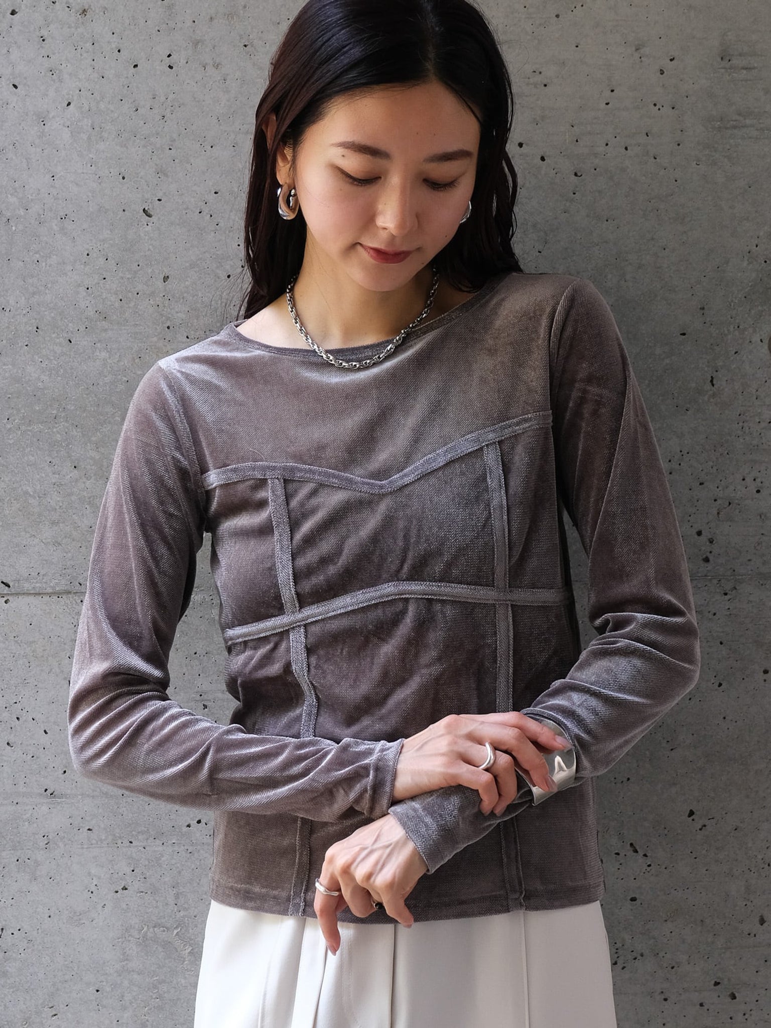 SHEER VELOUR DOCKING PO(シアーベロアドッキングプルオーバー)
