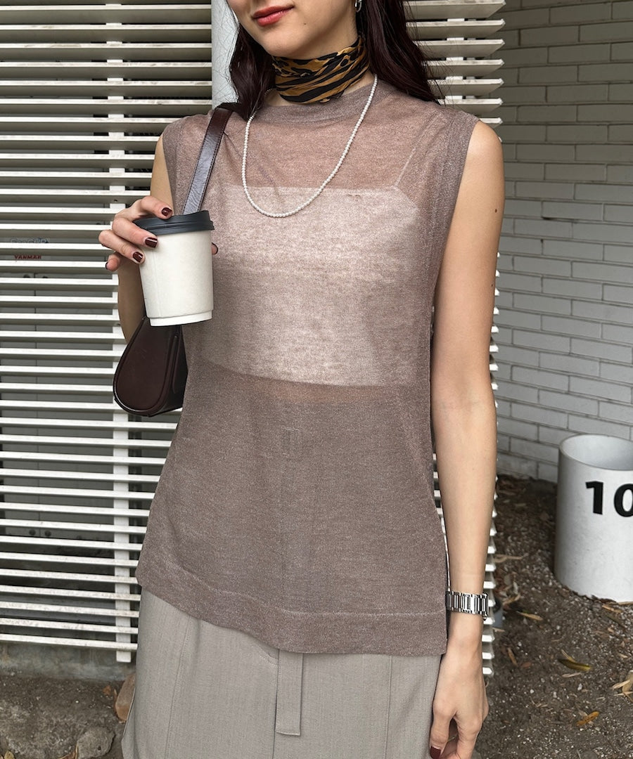 シースルーノースリーブニット【再販スタート】