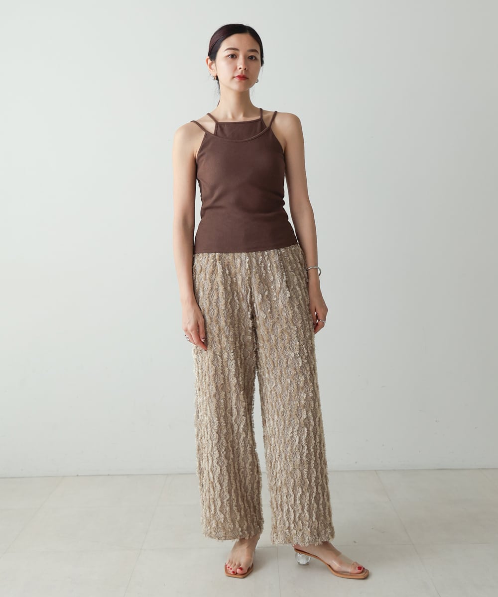 RIB LAYERED CAMI(ﾃﾚｺﾚｲﾔｰﾄﾞｷｬﾐ)