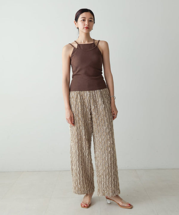 RIB LAYERED CAMI(ﾃﾚｺﾚｲﾔｰﾄﾞｷｬﾐ)