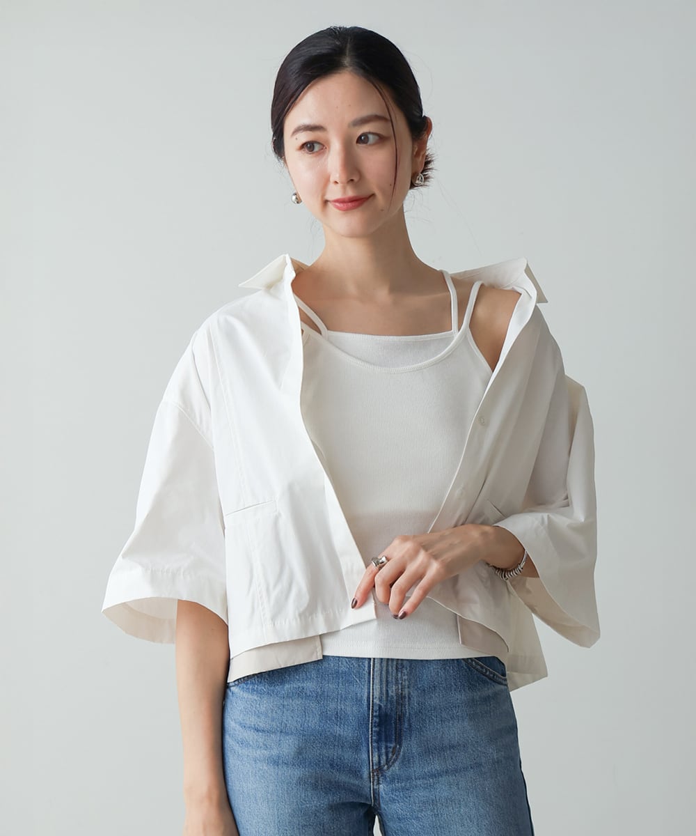 RIB LAYERED CAMI(ﾃﾚｺﾚｲﾔｰﾄﾞｷｬﾐ)
