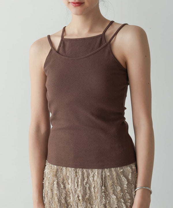 RIB LAYERED CAMI(ﾃﾚｺﾚｲﾔｰﾄﾞｷｬﾐ)