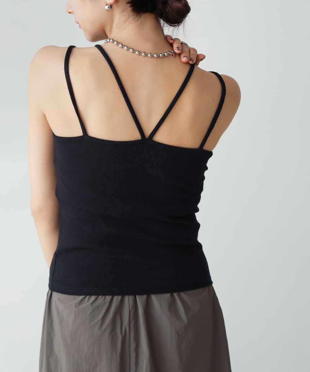 RIB LAYERED CAMI(ﾃﾚｺﾚｲﾔｰﾄﾞｷｬﾐ)