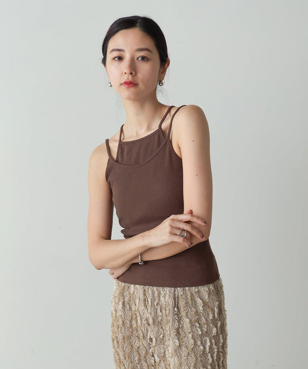 RIB LAYERED CAMI(ﾃﾚｺﾚｲﾔｰﾄﾞｷｬﾐ)