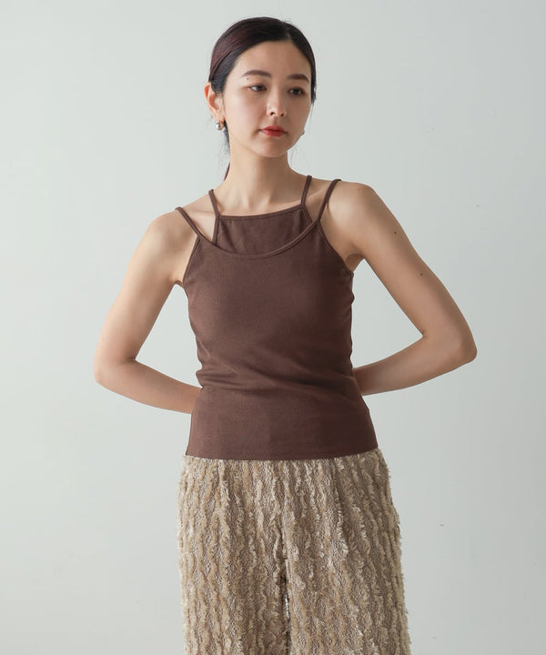 RIB LAYERED CAMI(ﾃﾚｺﾚｲﾔｰﾄﾞｷｬﾐ)