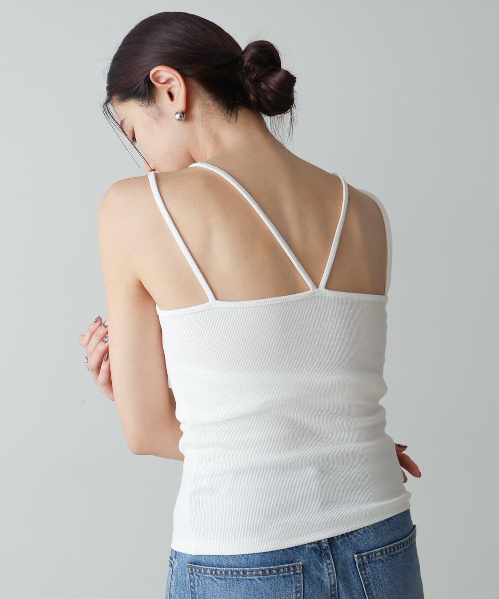RIB LAYERED CAMI(ﾃﾚｺﾚｲﾔｰﾄﾞｷｬﾐ)