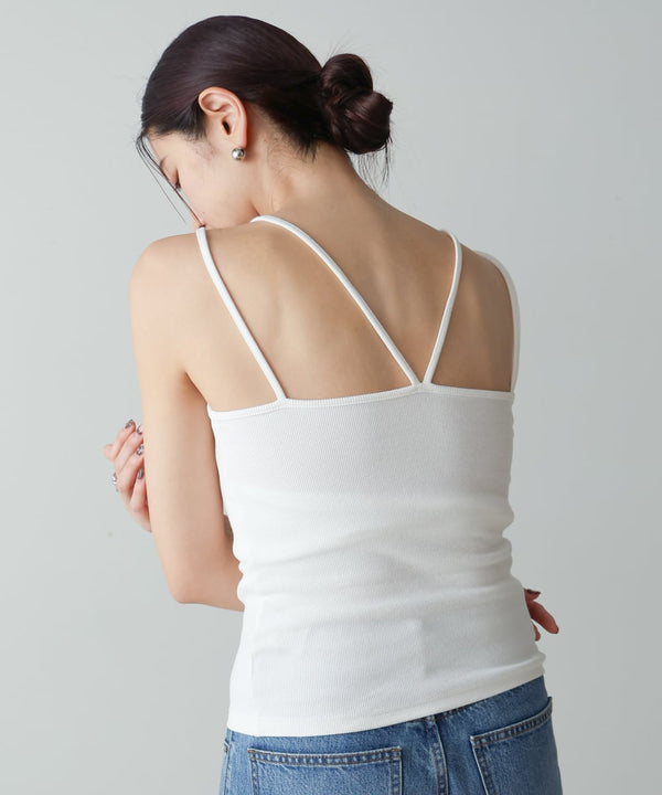 RIB LAYERED CAMI(ﾃﾚｺﾚｲﾔｰﾄﾞｷｬﾐ)