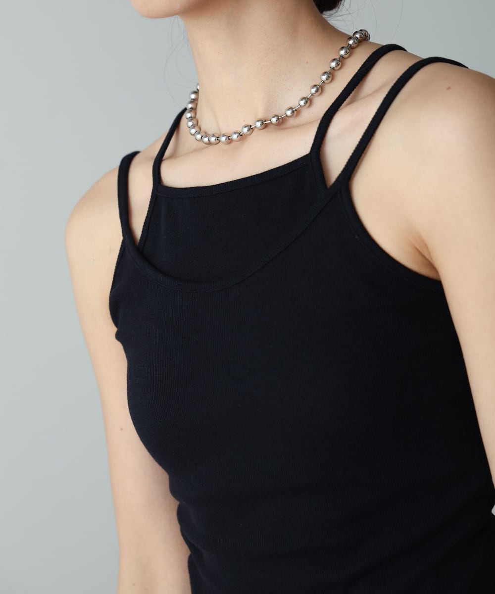 RIB LAYERED CAMI(ﾃﾚｺﾚｲﾔｰﾄﾞｷｬﾐ)