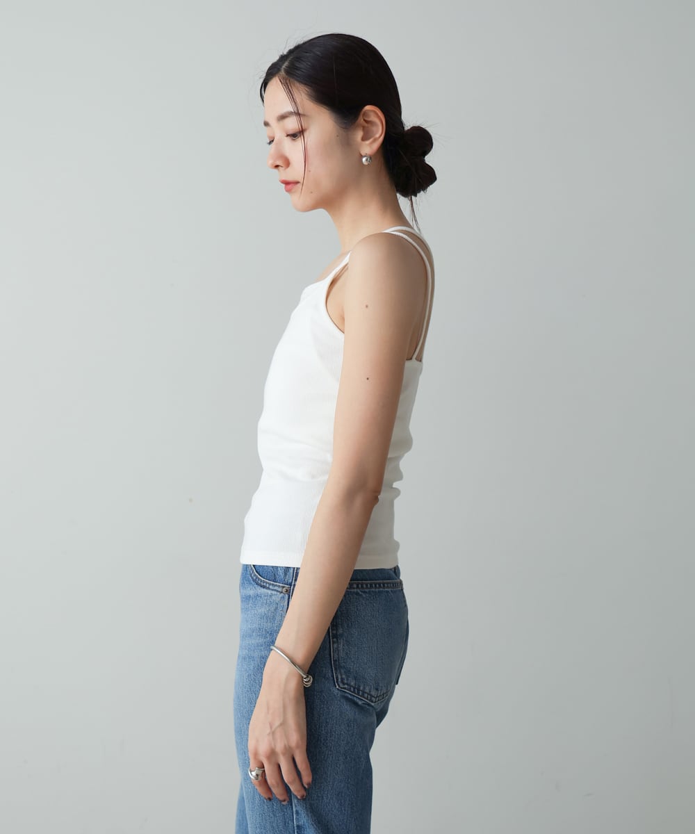 RIB LAYERED CAMI(ﾃﾚｺﾚｲﾔｰﾄﾞｷｬﾐ)