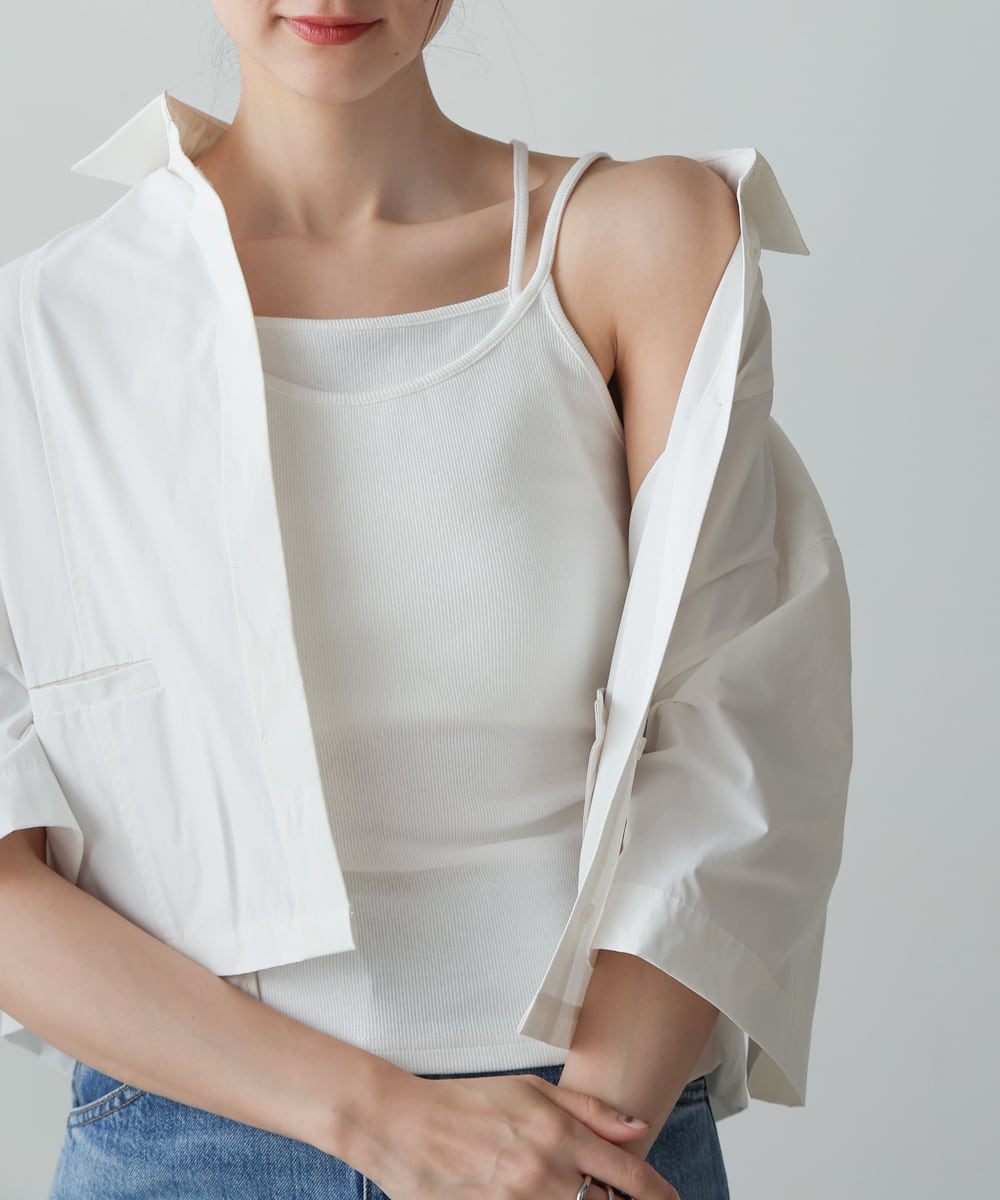 RIB LAYERED CAMI(ﾃﾚｺﾚｲﾔｰﾄﾞｷｬﾐ)