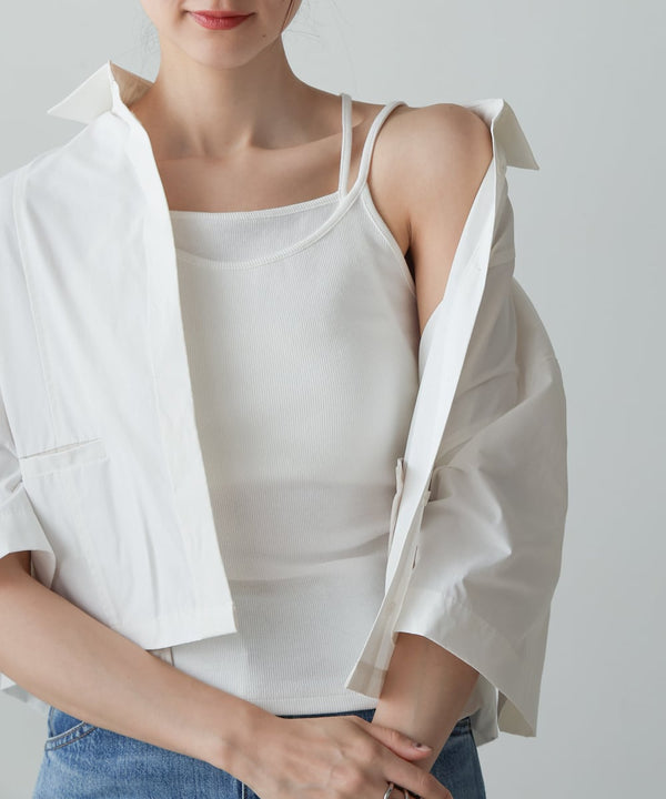 RIB LAYERED CAMI(ﾃﾚｺﾚｲﾔｰﾄﾞｷｬﾐ)