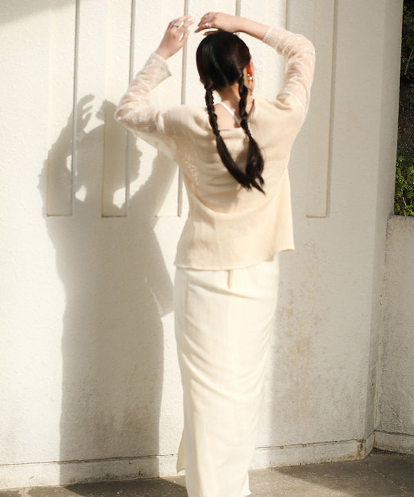 REVERSIBLE SHEER PLEATED SKIRT