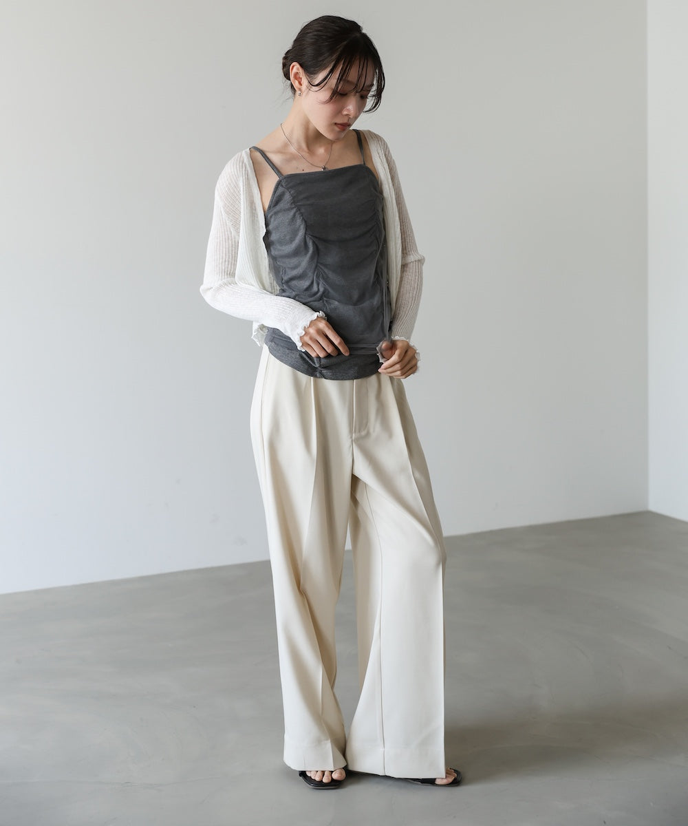 チュールレイヤードカップ付きキャミソール