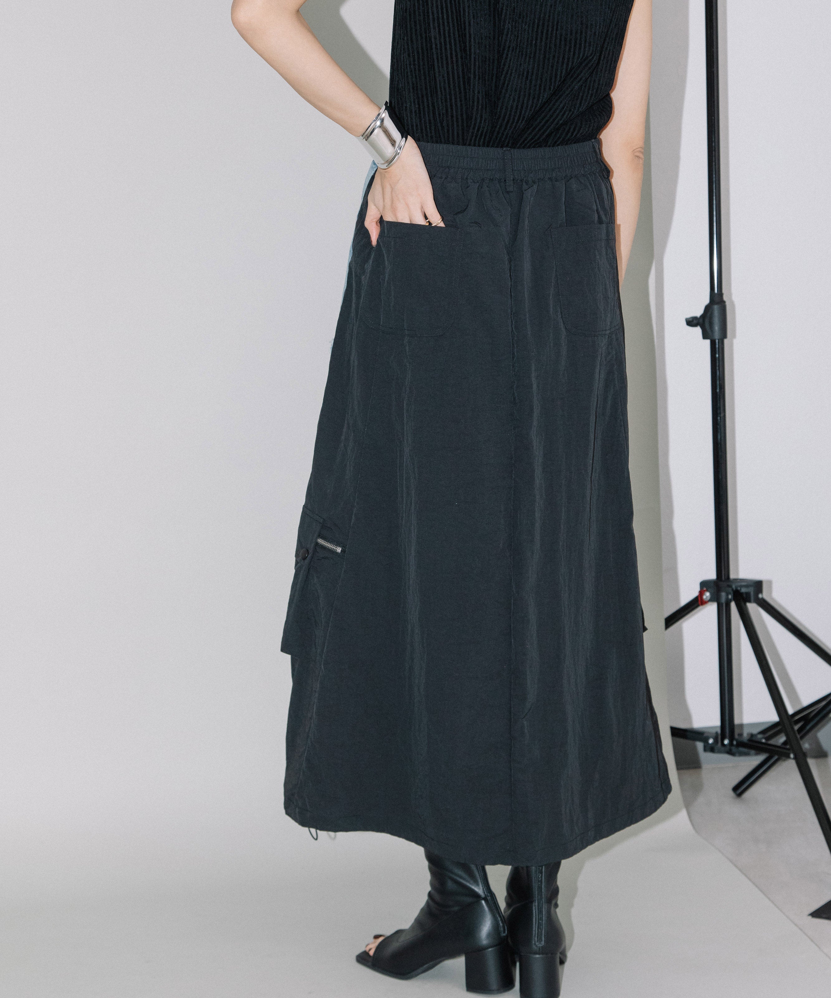 DENIM×MILITARY RM SKIRT
